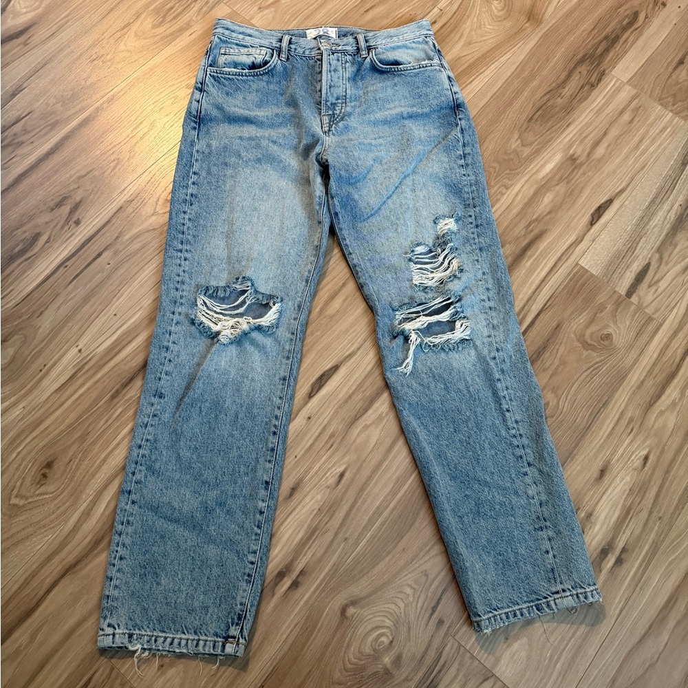 Free People Light Blue Distressed Jeans